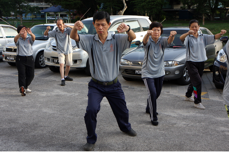 24式简化杨式太极拳的‘双峰贯耳’