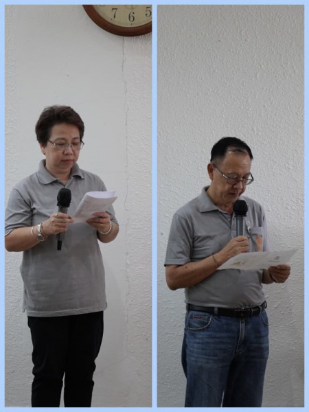 青澌师姐与建文师兄带领大家以双语诵念十善法和誓愿。