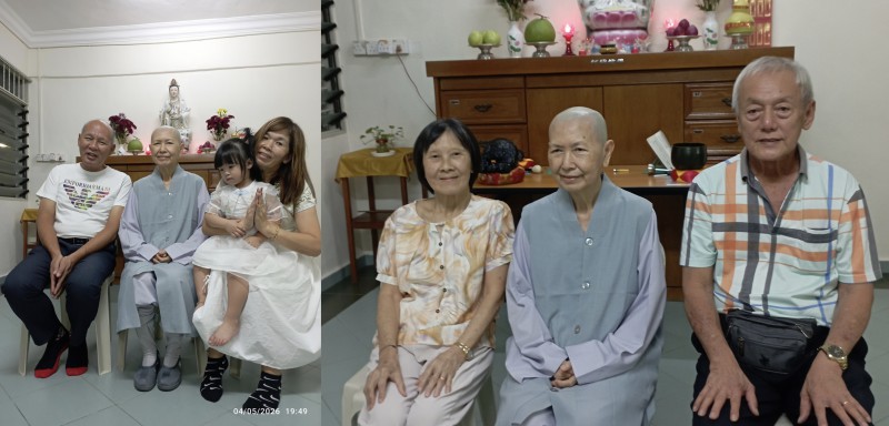 慧善法师与亲属合照